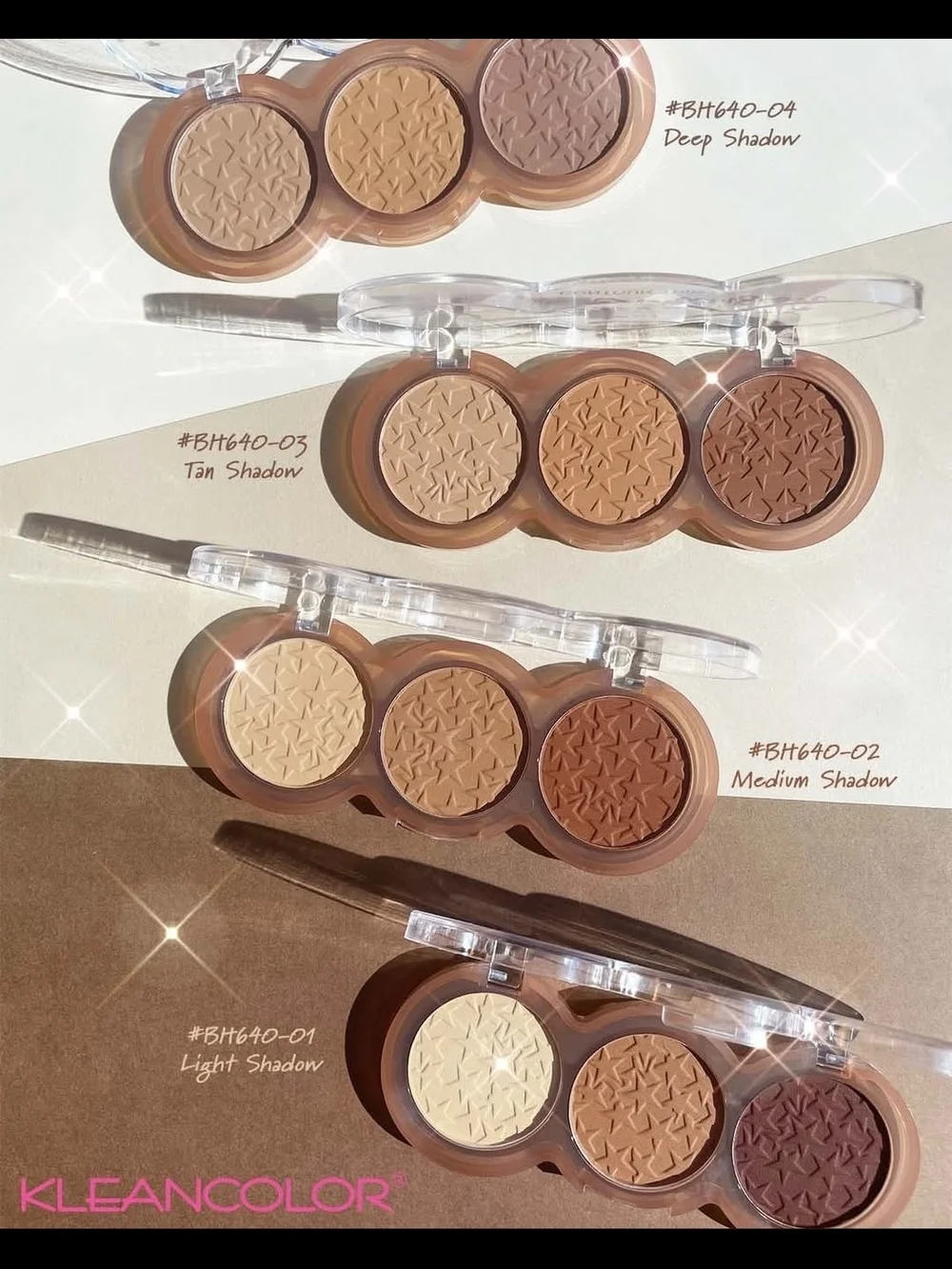Kleancolor Treble Dimension Contour Trio - Deep Shadow 0.26oz BNIB